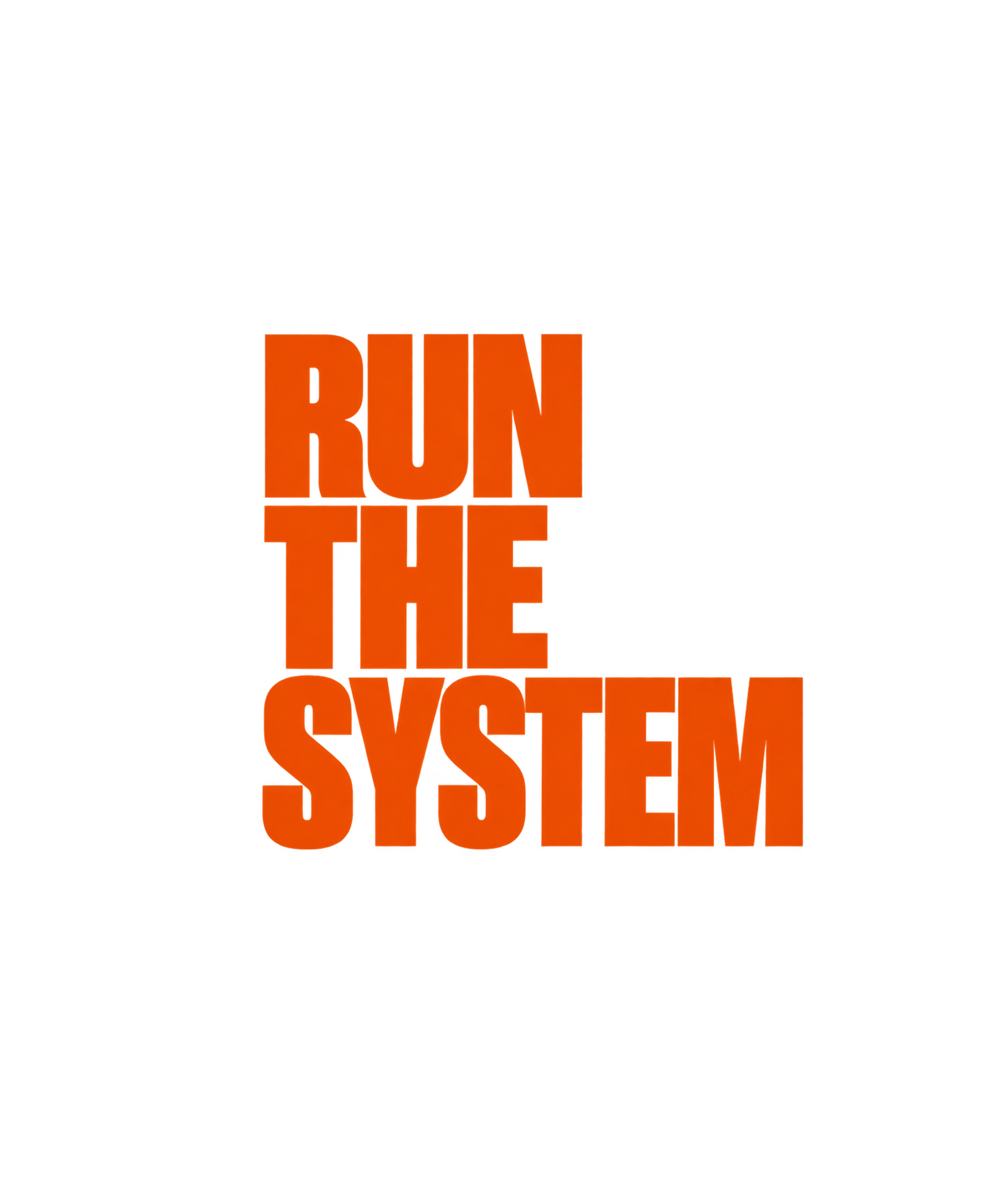 Run The System Tee — Black, view 3