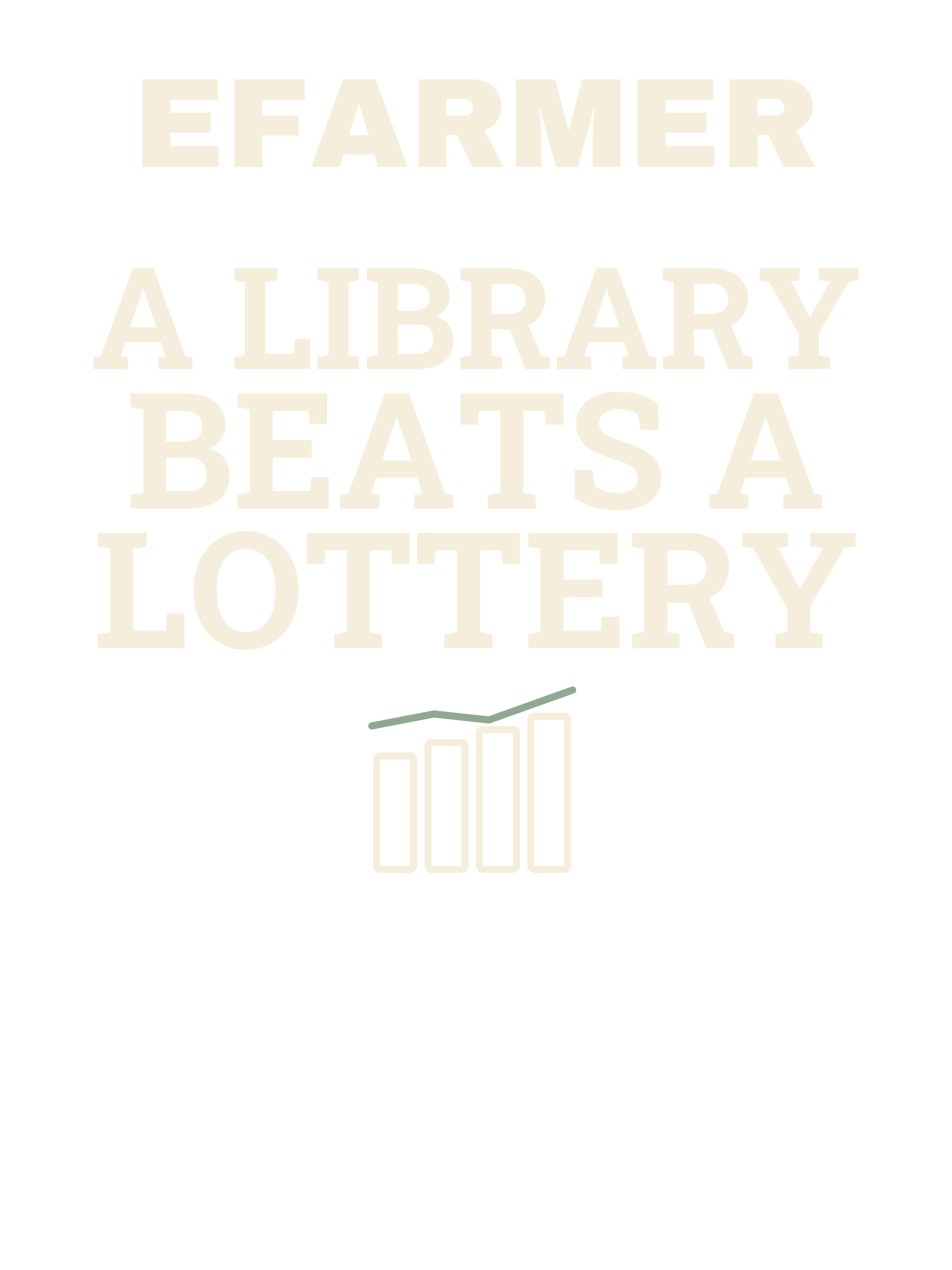 Efarmer — A Library Beats a Lottery Tee — Black, view 3