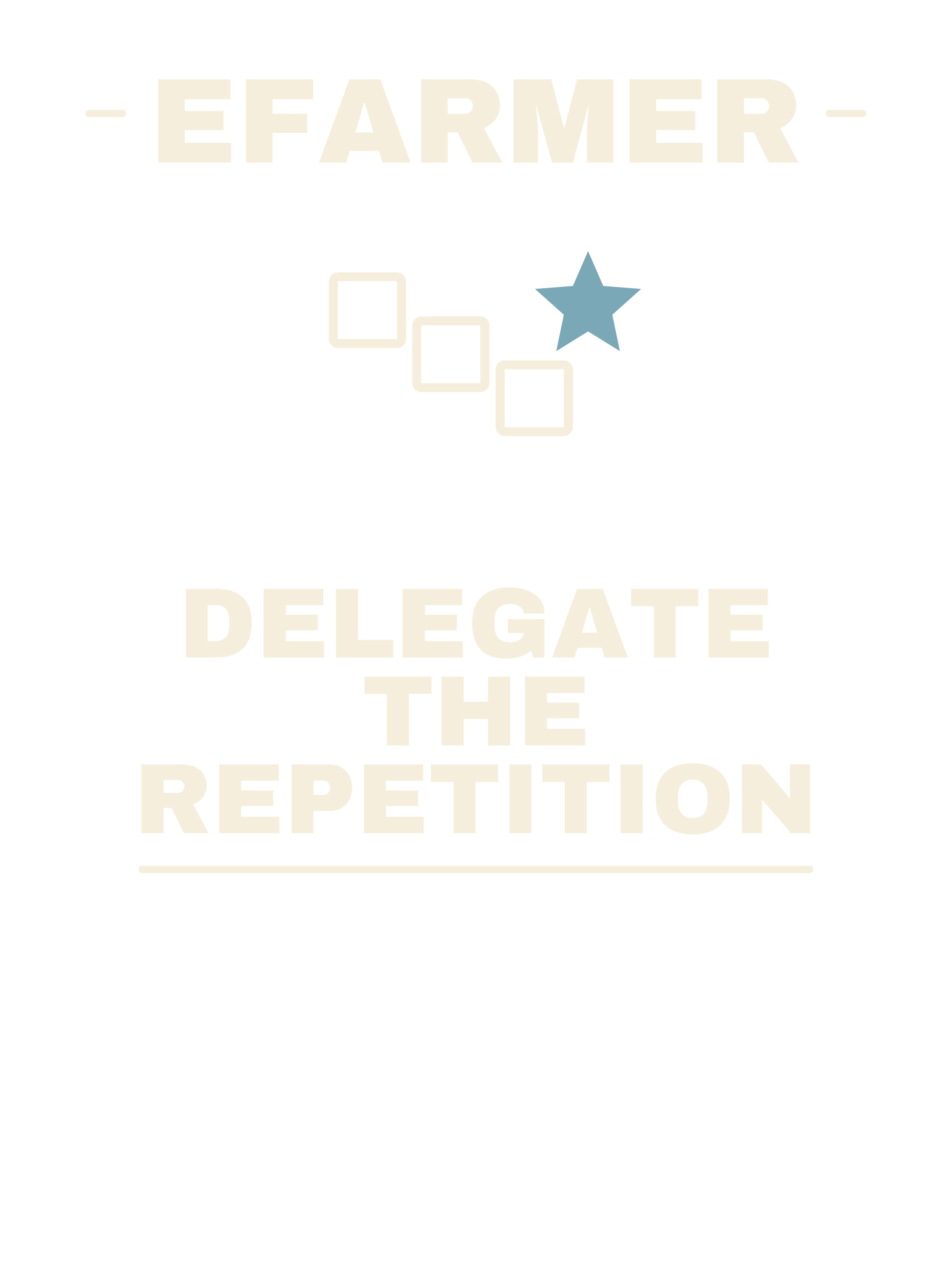Efarmer — Delegate the Repetition Tee — Black, view 3