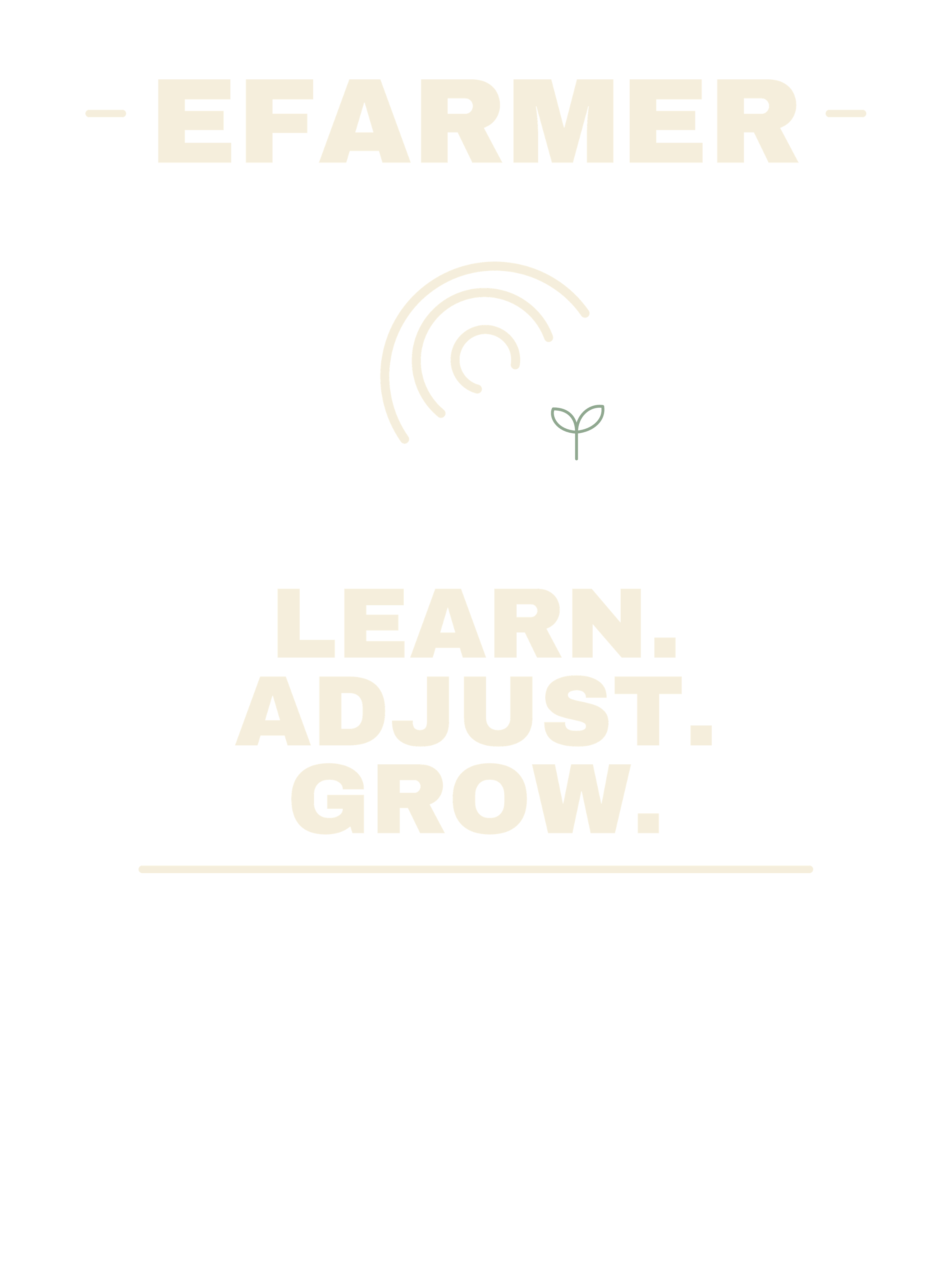 Efarmer — Learn. Adjust. Grow. Tee — Black, view 3
