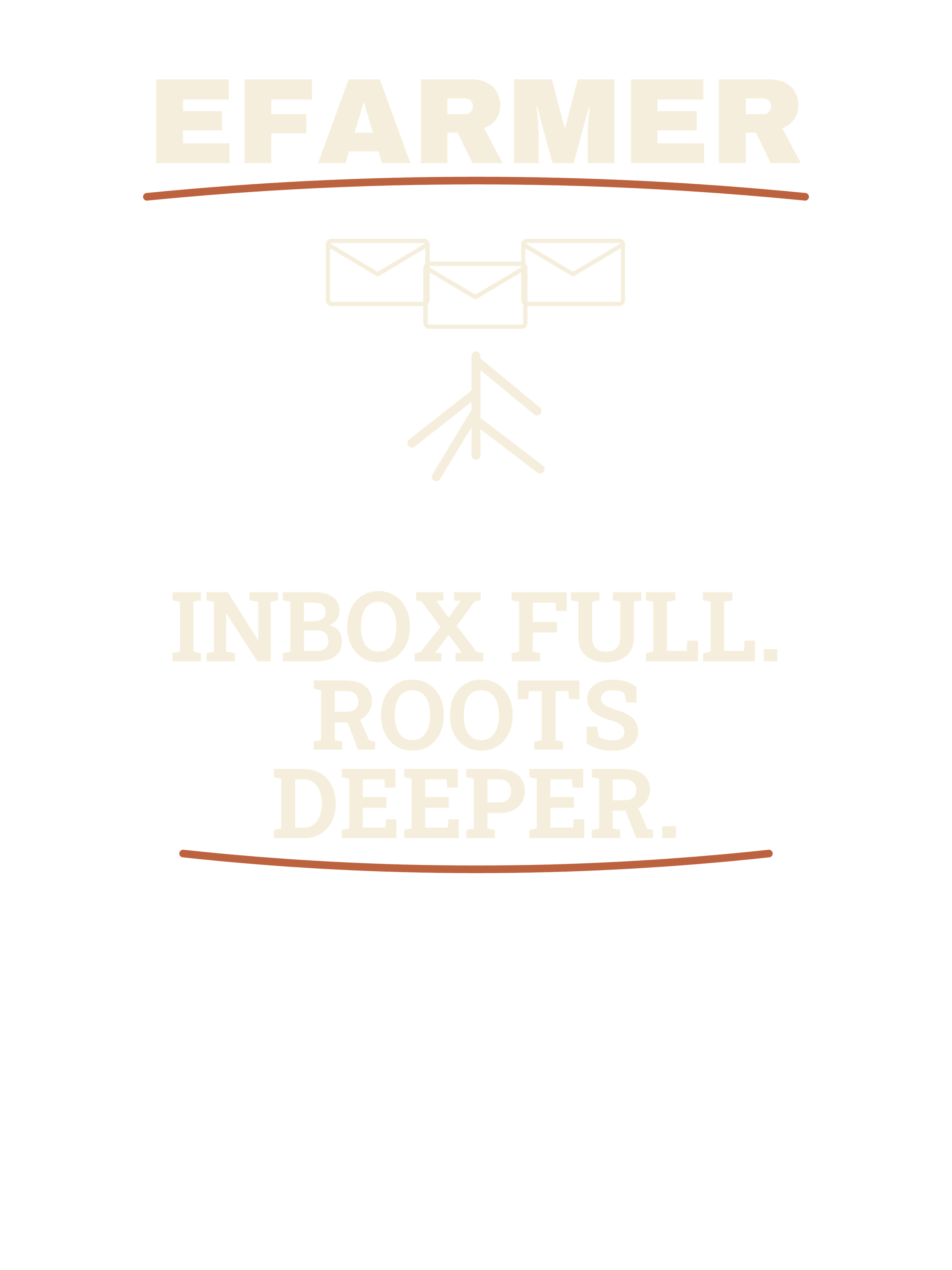 Efarmer — Inbox Full. Roots Deeper. Tee — Black, view 3
