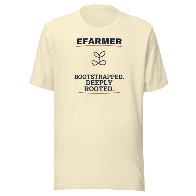 Efarmer — Bootstrapped. Deeply Rooted. Tee — Black, view 2