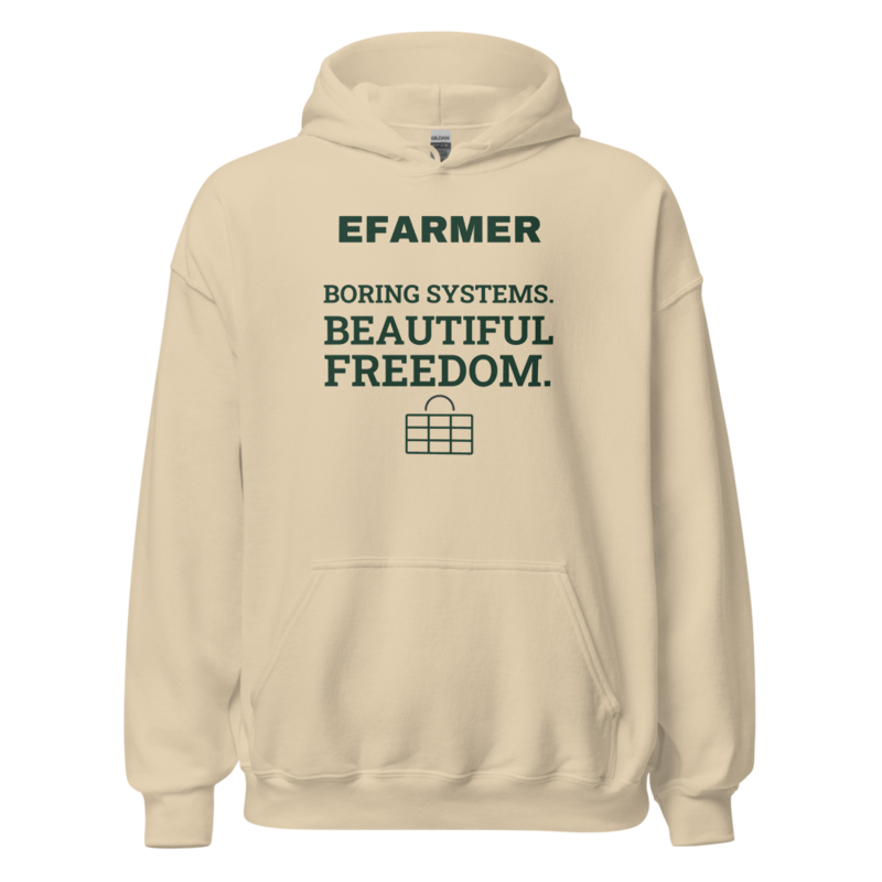 Efarmer — Boring Systems. Beautiful Freedom. Hoodie — Black, view 2