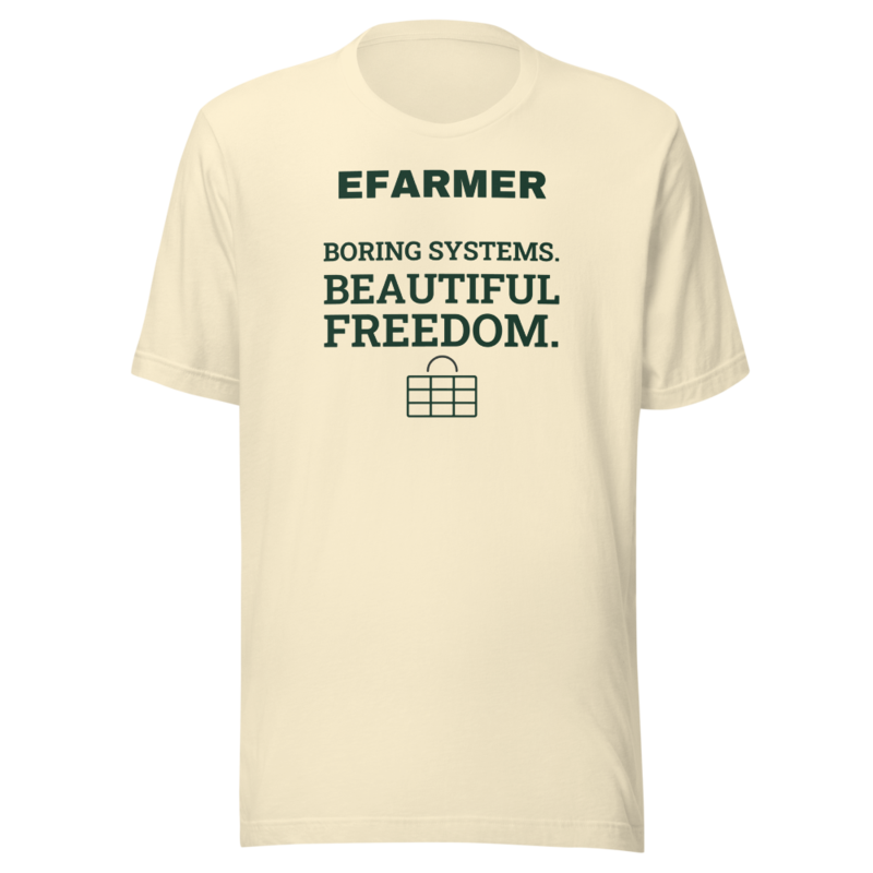 Efarmer — Boring Systems. Beautiful Freedom. Tee — Black, view 2