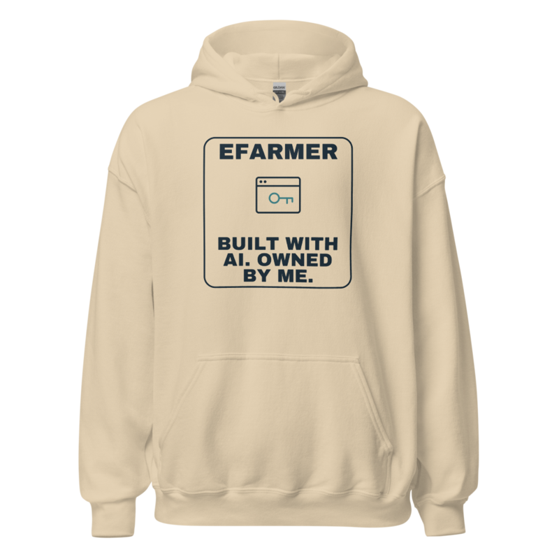Efarmer — Built With AI. Owned by Me. Hoodie — Black, view 2