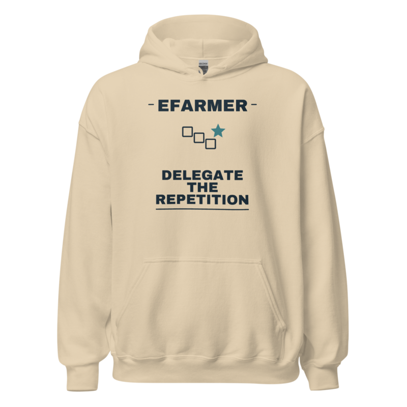 Efarmer — Delegate the Repetition Hoodie — Black, view 2