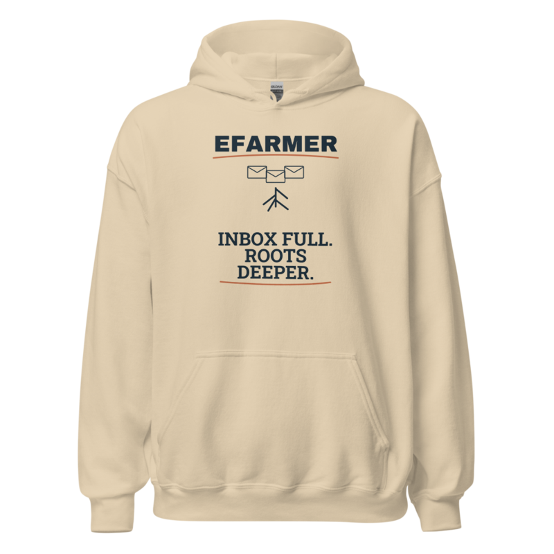 Efarmer — Inbox Full. Roots Deeper. Hoodie — Black, view 2
