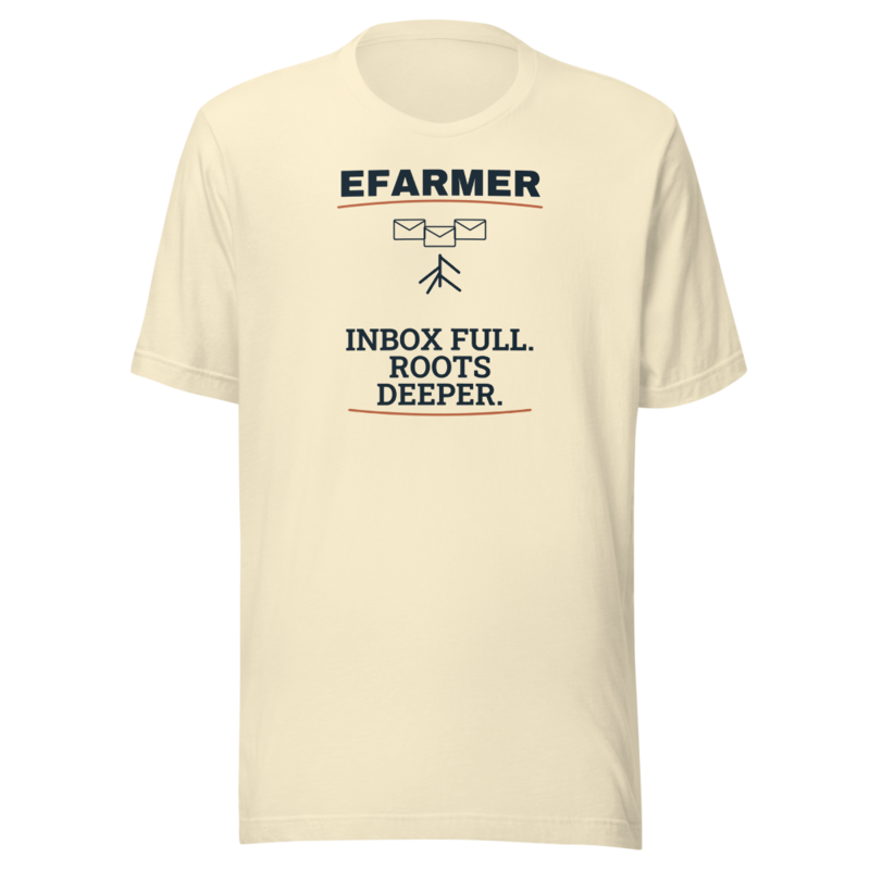 Efarmer — Inbox Full. Roots Deeper. Tee — Black, view 2
