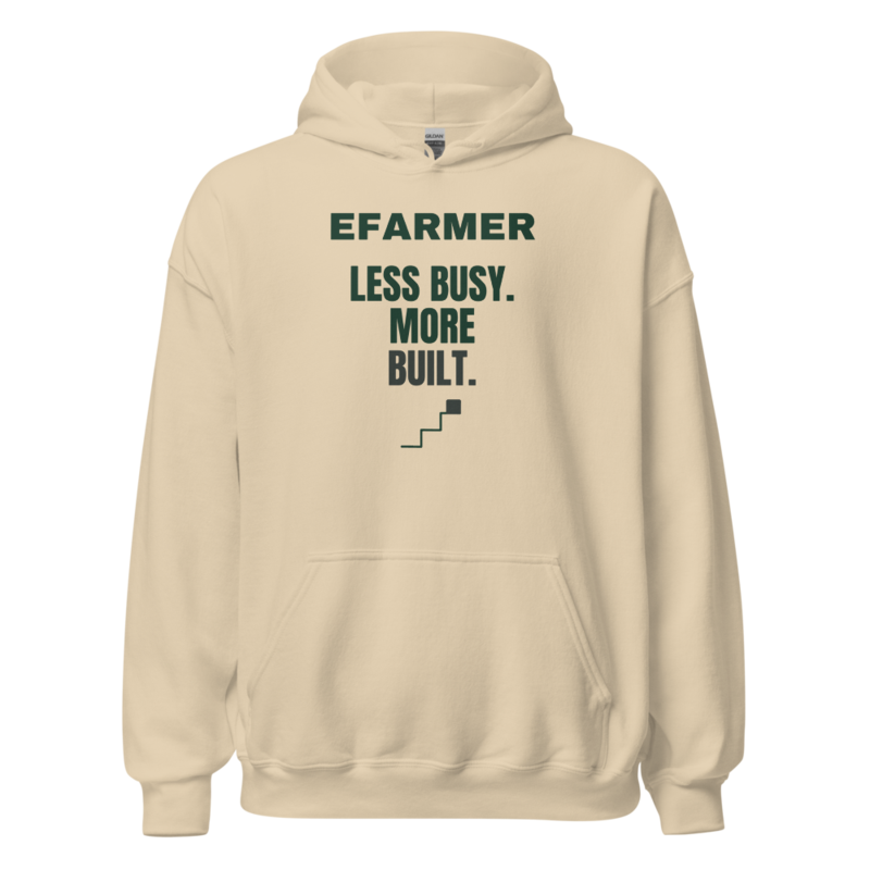 Efarmer — Less Busy. More Built. Hoodie — Black, view 2