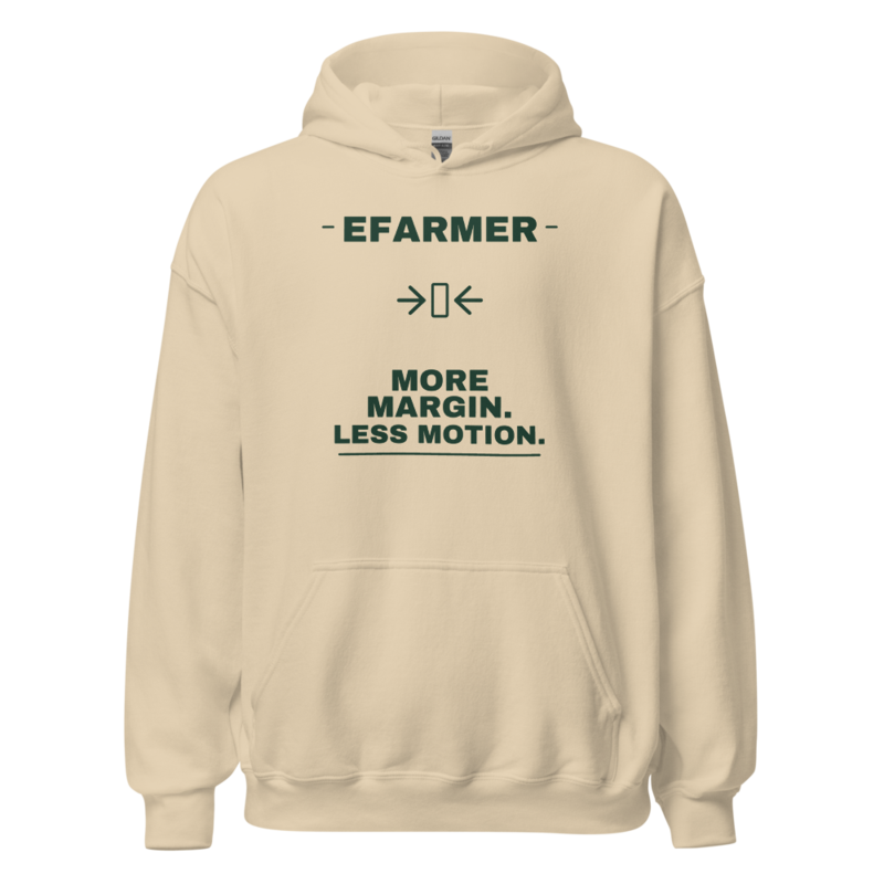 Efarmer — More Margin. Less Motion. Hoodie — Black, view 2