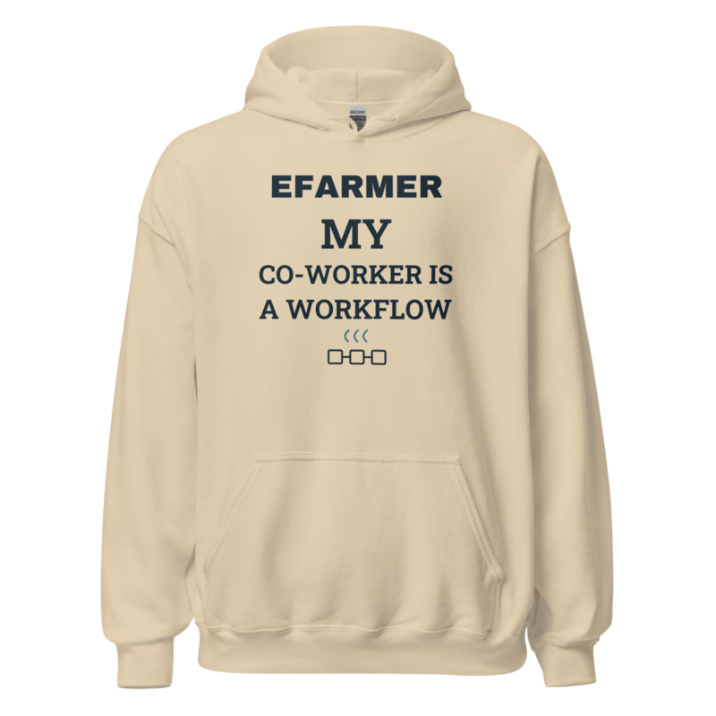 Efarmer — My Co-Worker Is a Workflow Hoodie — Black, view 2