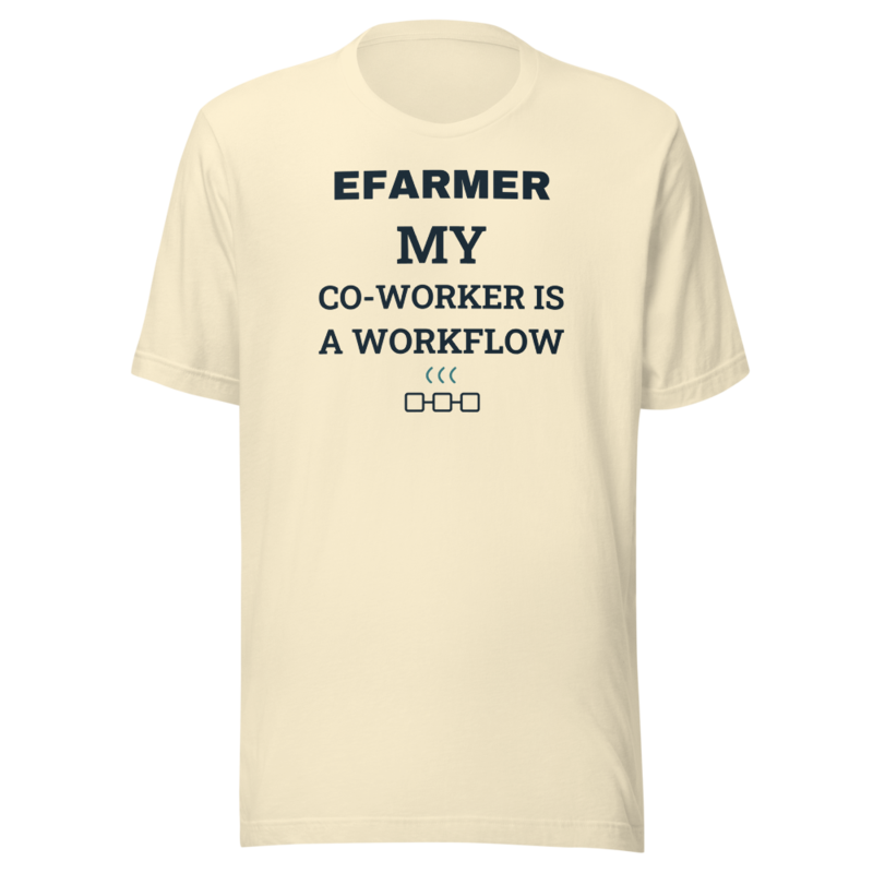Efarmer — My Co-Worker Is a Workflow Tee — Black, view 2