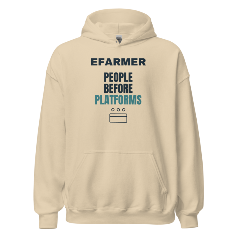 Efarmer — People Before Platforms Hoodie — Black, view 2