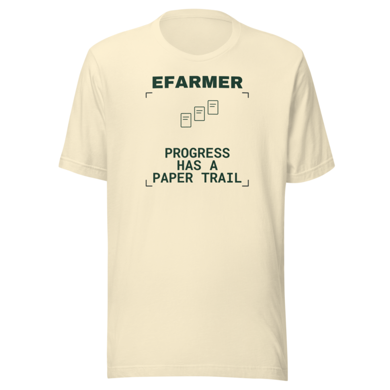 Efarmer — Progress Has a Paper Trail Tee — Black, view 2