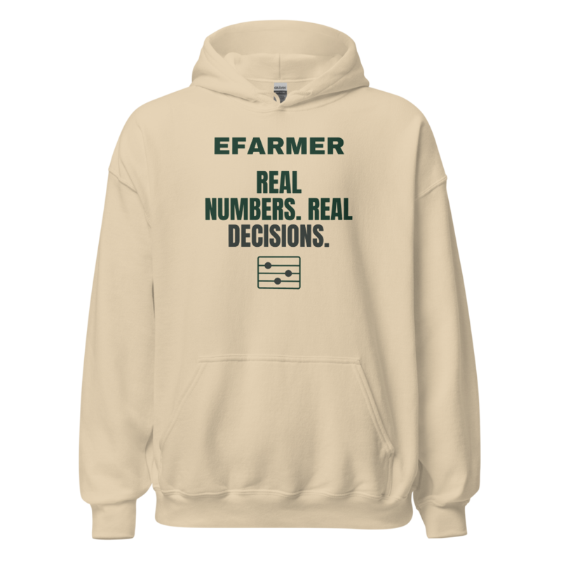 Efarmer — Real Numbers. Real Decisions. Hoodie — Black, view 2