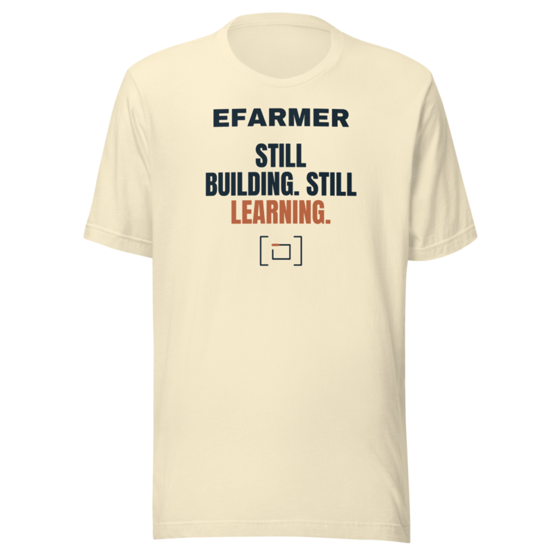 Efarmer — Still Building. Still Learning. Tee — Black, view 2