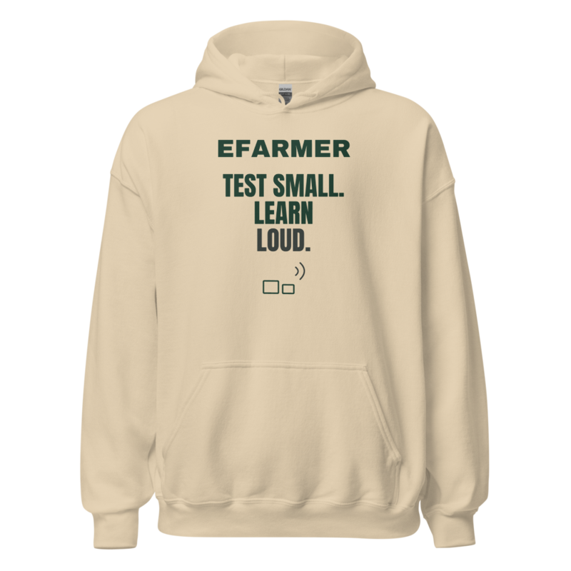 Efarmer — Test Small. Learn Loud. Hoodie — Black, view 2