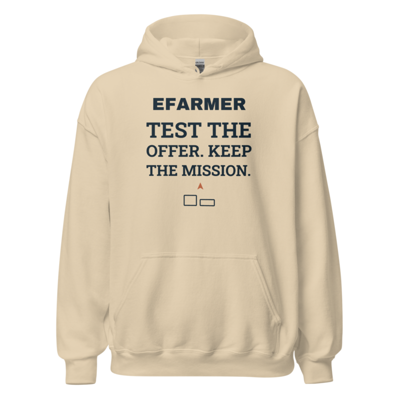 Efarmer — Test the Offer. Keep the Mission. Hoodie — Black, view 2